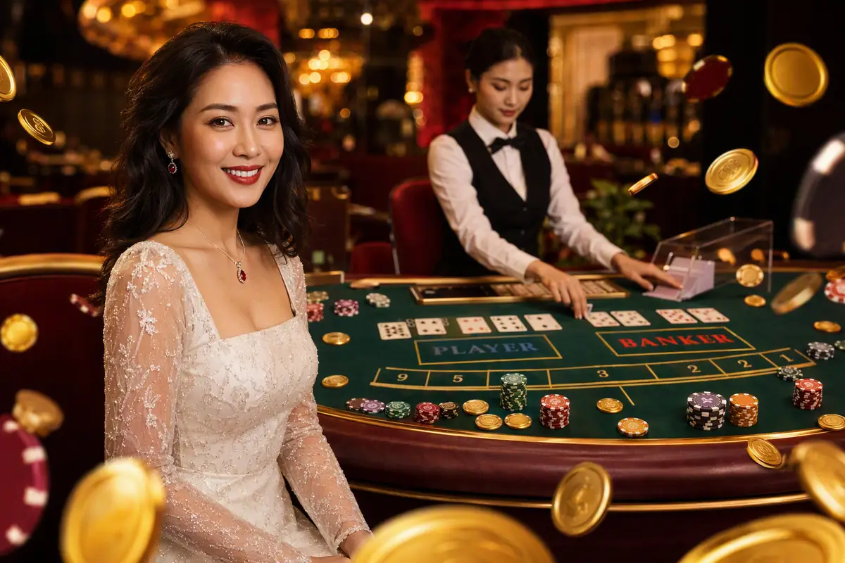 6868vv Casino dealer langsung meja baccarat